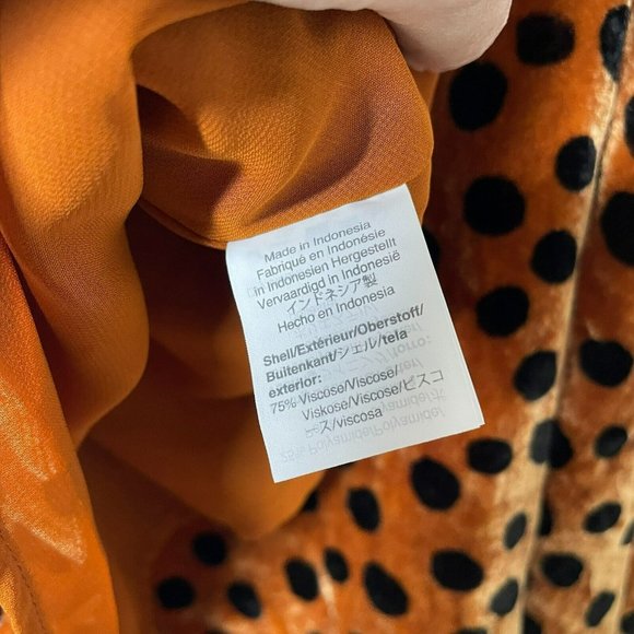 Madewell Orange Rust Leopard Dot Velvet Circle Mini Skirt - Picture 6 of 9